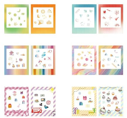 Decorative Border Stickers for Polaroid SQ Photos: Modern and Minimalist Style