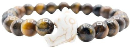 aninu Delfin-Armband mit Tracking-App – Delfin-Patenschaft als Geschenk, Naturstein-Perlenarmband Freundschaftsarmband Partnerarmband Damen Herren Kinder, personalisiert, 5 Farben