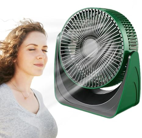 Doiyislem Ventilador de mesa - Ventilador de aire silencioso para mesa | Potente enfriador de aire con ajustes ajustables para interior y exterior, coche,