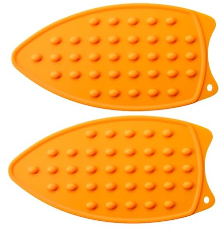 Asyduey Mini Silicone Heat Iron Pad, Portable Ironing Stand for Travel and Mini Quilting Iron Use Orange Easy Install Easy to Use