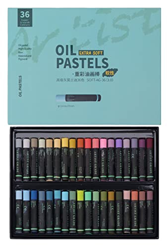 Acouto 36 Colores Pasteles Al óleo Suaves Gris Avanzado Color Pesado Textura Delicada Gruesa Barras de Pintura Al óleo para Artistas