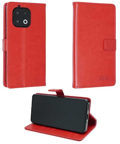 caseroxx Bookstyle-Case für Gigaset GS6 / GS6 Pro, rot | Aufklappbare Buch-Schutzhülle mit Innenfächern und Rundumschutz für den Alltag, aus Kunstleder