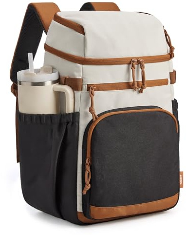 TOURIT Isolierter Kühlrucksack 30 Dosen, Auslaufsichere Lunch Kühltasche mit Zwei Fächern Leichter, wasserdichter Kühlrucksack für Damen und Herren Ideal für Strand, Camping, Picknick, Wandern Reisen