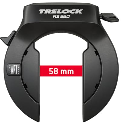 TRELOCK RS 560 Naz Rahmenschloss – Schlüssel Nicht abziehbar – Quadratischer gehärteter Stahlbügel – Sicherheitsstufe 15