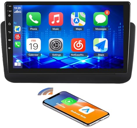 9'' 4+64GB Multimedia AHD GPS Sat Navigation Canbus RDS/FM DIN DSP DVR SWC Radio Audio Player Stereo Wireless CarPlay IOS Android Kompatibel mit Audi A1 8X 8X1 8XK 8XF/Q3 8U MMI Quattro S Line Sport