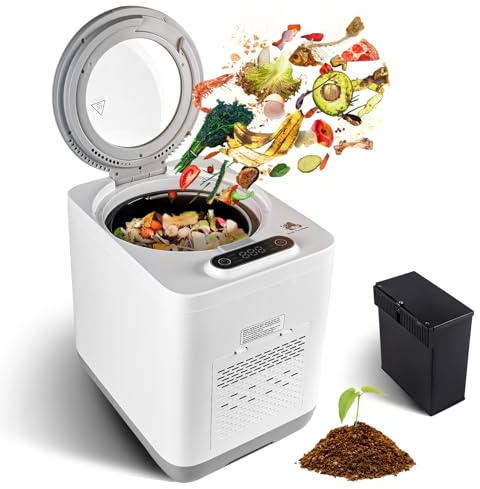 Electric Compost Bin, 3.8L Kitchen Composter with Odor Adsorption, Rapid Drying Grinding, Turns Food Waste into Pre-Compost, Odorless Food Cycler