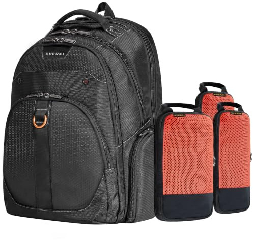 Everki Atlas Business 29.5L Laptop-Rucksack & Kompressions-Packwürfel – Reiserucksack für Männer und Frauen mit verstellbarem gepolstertem Fach für 11-15,6 Laptops & Premium 9L Reise-Organizer.
