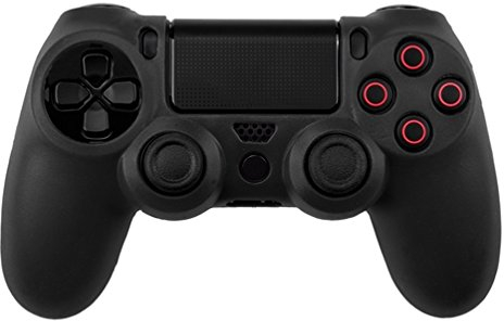 COVER IN MORBIDO SILICONE ANTISCIVOLO NERO PER DUALSHOCK 4 CONTROLLER PLAYSTATION 4