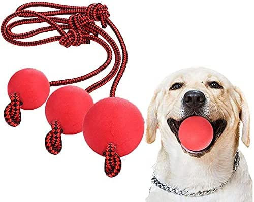 OFKPO 3 Pezzi Palla Giocattolo con Corda per i Cani - Formazione Masticare