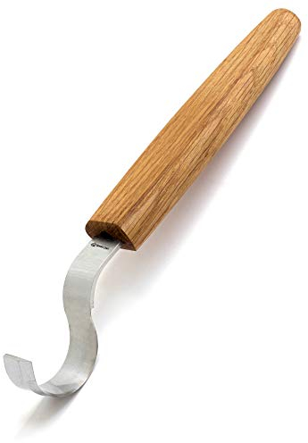 BeaverCraft Hakenmesser SK2 Eiche 3cm Klinge Holzschnitzlöffel Messer für Schüsselbecher Löffel Schnitzen Rechtshänder Holzschnitzmesser Gebogene Werkzeuge für Anfänger