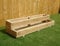 Two Tiered Garden Level Steps Wooden Timber Decking Planter Trough (Large - 4ft (122 cm), Natural)