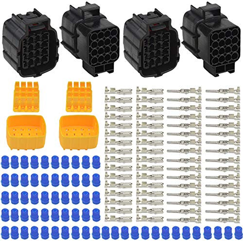WMYCONGCONG 2 Kits 16-poliger wasserdichter elektrischer Anschlussstecker für Kraftfahrzeuge (16-polig)