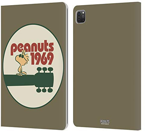 Head Case Designs Licenciado Oficialmente Peanuts Guitarra 1969 Woodstock 50º Carcasa de Cuero Tipo Libro Compatible con Apple iPad Pro 11 2020/2021 / 2022