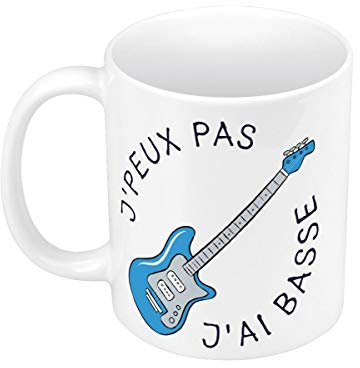 Mug Céramique J'Peux Pas J'ai Basse Electrique Guitare Rock Blues