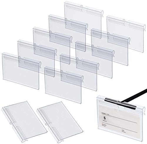 Rayong 50 Stück Etikettenhalter aus Kunststoff, Transparent Preisschild Etikettenhalter, Kunststoff Regal Etikettenhalter, Perfekt für Shop Supermärkten (6 cm x 4.2 cm)