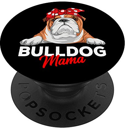Englische Bulldogge Mama Bully Hunde Frauchen Geschenkidee PopSockets Klebender PopGrip