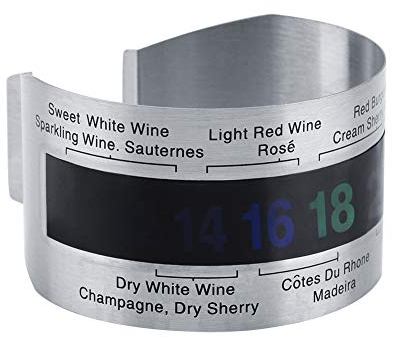 Tyenaza Thermomètre Bouteille de Vin LCD à vin Bouteille Bière, thermomètre à bouteille température de la bière bracelet capteur pour thermomètres à bière et à vin