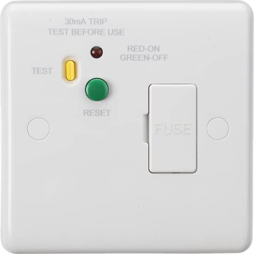 Knightsbridge CU6RCD 13A RCD Protected Fused Spur Unit - 30mA (Type A), White, 12.0 mm*86.0 mm*86.0 mm