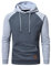 YuKaiChen Pullover Herren Arbeitspullover Waffel-Stoff Fleece Hooded Sweat Sweatshirt Grau/Hellgrau L