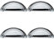 4 PACK | Cabinet Cup Pull Handle - 94 x 41.5mm - 76mm Fixing Centres - Polished Chrome | Pull Handle for Lightweight Internal Cupboard Doors - Metal Cabinet Cup Pull Handle - Kitchen Drawers