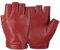 GSG Fingerlose Lederhandschuhe Damen aus echtem Leder Ungefütterte Halbfinger-Fahrhandschuhe aus Schaffell Rot X-Large