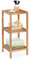 Relaxdays Badregal Walnuss, HBT: 79 x 36 x 36 cm, 3 Ablagen, quadratisch, Standregal Küche, Badezimmer Regal Holz, Natur