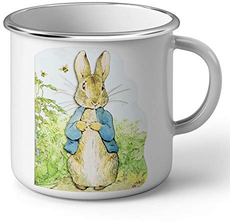 Fabulous Mug en Métal Emaillé Petter Rabbit Dans Son Jardin Pierre Lapin Illustration Enfant Beatrice Potter