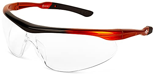 ToolFreak Dev2 Schutzbrille, transparent, umlaufende Gläser, für Aufprall- und UV-Augenschutz, inklusive Umhängeband und Tragetasche