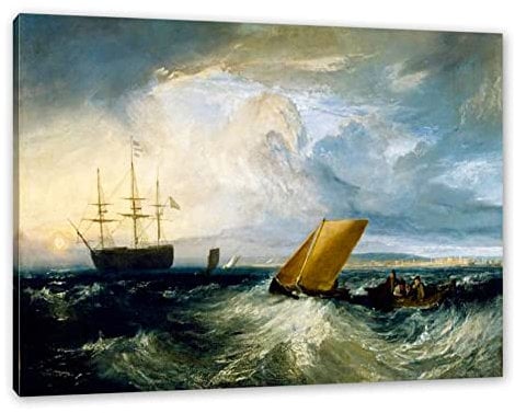 Pixxprint William Turner - Sheerness as seen from the Nore, Größe: 80x60cm, Leinwandbild, fertig gespannt, Wandbild, Dekoration, Kunstdruck, kein Poster