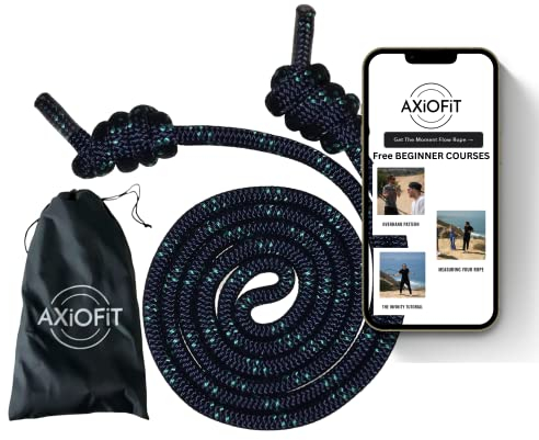 AXiOFiT Flow Rope Übungs-Springseile für Zuhause, Fitnessstudio, Cardio, gewichtetes Springseil für Freestyle-Springen & Springen, hilft Oberkörper-Fitness für Boxen & HIIT-Anfänger, 560 g