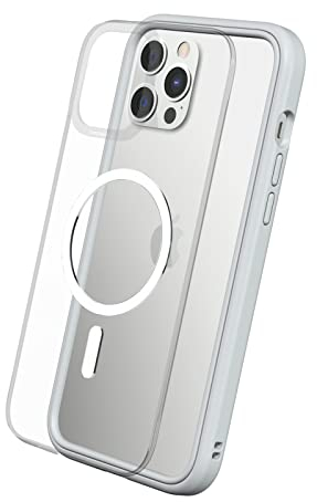 RhinoShield Modulares Case kompatibel mit MagSafe für [iPhone 12 Pro Max] | Mod NX - Überragender Magnet, Individuell anpassbare, strapazierfähige Schutzhülle 3.5M / 11ft Fallschut - Platin Grau