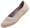 Puxowe Ballerine Femme Rond Tricot Pointe Chaussures Plates Confort Cale Bas Slip on Walking Robe Chaussures pour Femmes Doux 36 EU Beige