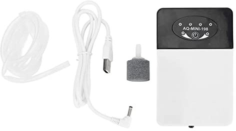 Bomba de aire para acuario, bomba de oxígeno, mini agujero USB, bomba de oxígeno para pecera, CC 5 V 1 W