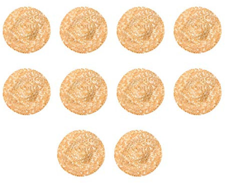 GALPADA Sommerhut 10 Stücke 15 cm Handgefertigte Mini Strohhut Kreative Handgewebte Puppe Zarte Dekorative Kleine Strohhüte Für DIY Craft Schmuck Kleidungsstück Material Strandhut