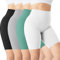 BAYDI Creamlush 4er Pack Radlerhose Damen - 20 cm Bequeme Kurze Sporthose mit Hoher Taille für Yoga Pilates Freizeit Alltag