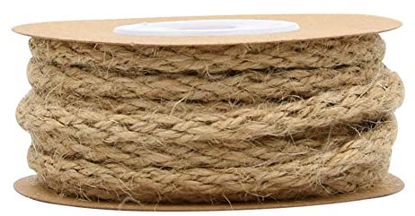 SHTGOI 1 rollo de cuerda de cáñamo de 5 yardas multicolor trenzada de yute de 5 mm, cuerda de yute natural, 8 hebras, cuerda de yute vintage, cuerda de algodón, cuerda de manualidades, cuerda de