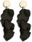 JeryWe Dangle Clip on Orecchini donne ragazze Acrilico lungo petalo di rosa non forato Orecchini a clip Boho Goccia esagerata Orecchini a fiore Dichiarazione multicolore Orecchini floreali con napNero