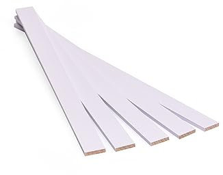 Metrie™ 100 Stück weiß gefärbte Holzstäbchen Bastelholz - ideal zum Heimwerken, Holzarbeiten und Basteln mit Kindern, hochwertiges Buchenholz, 25 x 1,6 x 0,3 cm