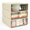 OSTWOLKE Schubladenbox Schreibtisch mit Schubladen Stapelbar 3 Stück, Schreibtisch Organizer Schubladen, Schubladenboxen, Büro Organizer Kunststoff für Bürobedarf, Heimaufbewahrung, Transparente Creme