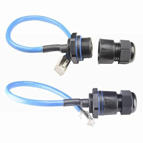 PENGLIN 2 Stück RJ45 M25 CAT6 Wasserdicht Ethernet Einbaubuchse,Ethernet LAN Kabel Stecker auf Buchse Adapter