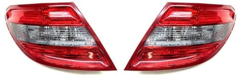 NAIRE Heckleuchten für Benz W204 C180 C200 C220 C260 C280 C300 2007-2010,Blinklicht Wasserdicht Rücklicht Multifunktion Signallicht Sicherheit Licht,A/Pair