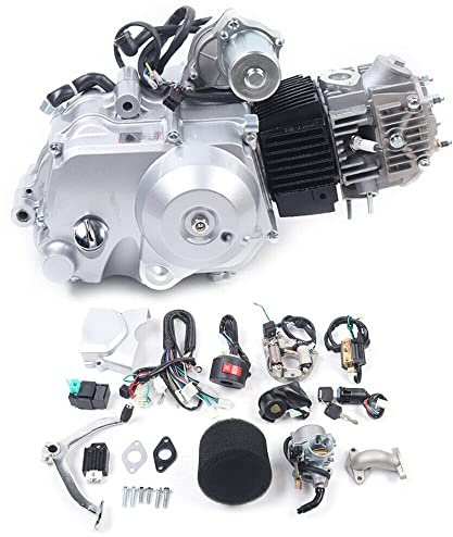 125cc 4-Takt Motor, 5800W Benzinmotor Einzylinder, Viertaktmotor-Luftgekühlt 3 Vorwärtsgänge 1 Rückwärtsgang, 5800W Kraftmaschine mit CDI Zündung