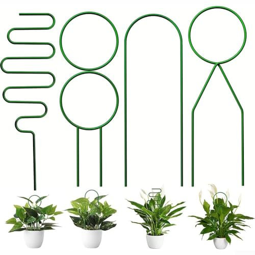 Gbtdoface 4 soportes de metal para trepar plantas, enrejado de plantas de forma irregular para plantas trepadoras, vides, rosas, filodendros y jazmín (verde)