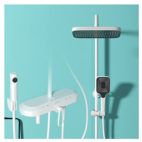 Duschthermostat, Duschhahn-Set mit digitaler LED-Anzeige, Regenmischer, Dusch-Kombi-Set, wandmontierte Duschvorrichtung mit Wannenauslauf, Regendusche, Duschköpfe