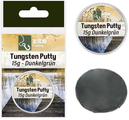 Zite Fishing Tungsten Putty Knetblei 15g | Dunkelgrün | Perfekt für Pop-Ups, Rigs und Vorfächern | Blei-Alternative | Angelzubehör | Einfach formbar