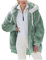 KHIRVWL Felpe con Cappuccio Donna Felpa in Pile Patchwork Manica Lunga Felpe Donna con Zip Autunno Invernale Felpa Pelosa Casual Giacca Teddy Outwear Caldo Cappotto Giacche Regalo Donne Ragazza