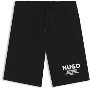 HUGO Herren Nomario Loose-Fit Shorts aus Baumwoll-Terry mit Logo-Print