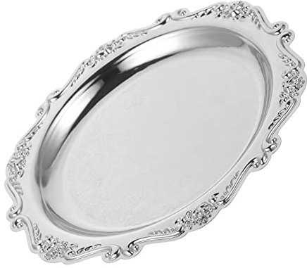 BEBEMOKO Molde para pasteles de hierro palet bandejas Bufé tarteras para tartas fercho bandeja de oro Piscina fiesta quesos chucherías plato de anillo bandeja porta anillos planchar Silver