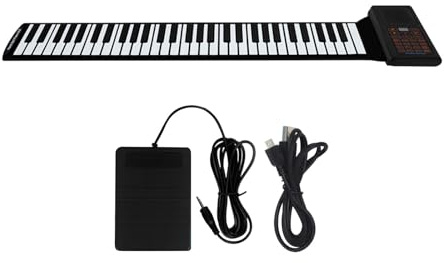 JISADER 61 Tasten Roll Up Piano Tisch Keyboard Piano für Kinder Anfänger Erwachsene