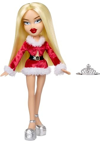 Bratz Very Merry Cloe – Modepuppe mit Echter Mode und Accessoires, Spezielles Weihnachtsthema, Festtagsverpackung, Niedliches Spielzeug für Mädchen, Rot